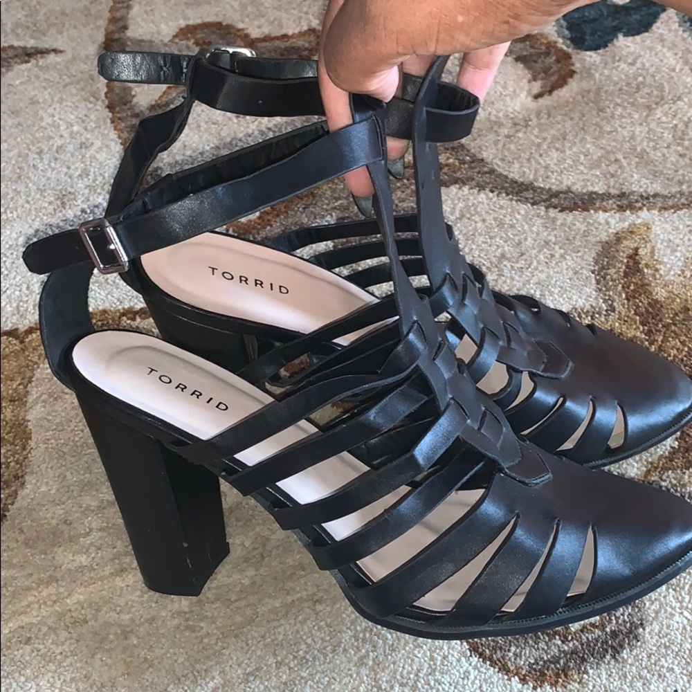 Leather Wide Width Gladiator Heels